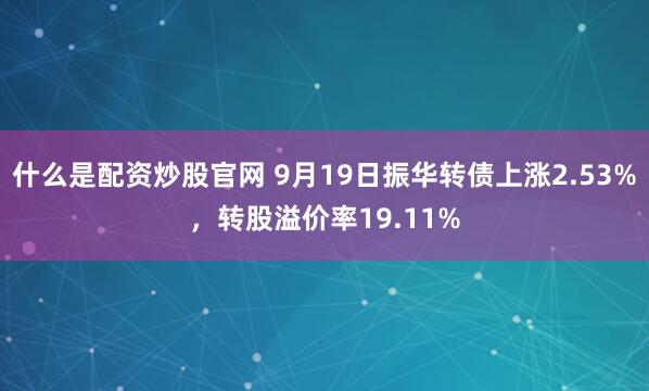 什么是配资炒股官网 9月19日振华转债上涨2.53%，转股溢价率19.11%