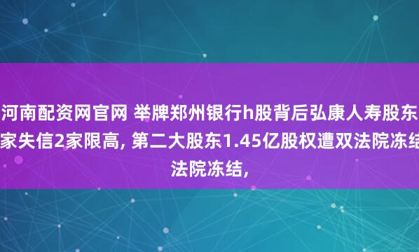 河南配资网官网 举牌郑州银行h股背后弘康人寿股东3家失信2家限高, 第二大股东1.45亿股权遭双法院冻结,