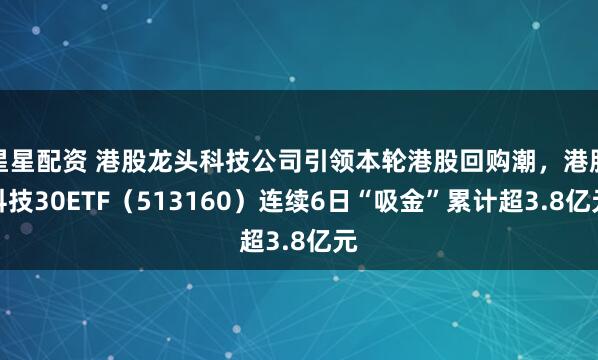 星星配资 港股龙头科技公司引领本轮港股回购潮，港股科技30ETF（513160）连续6日“吸金”累计超3.8亿元